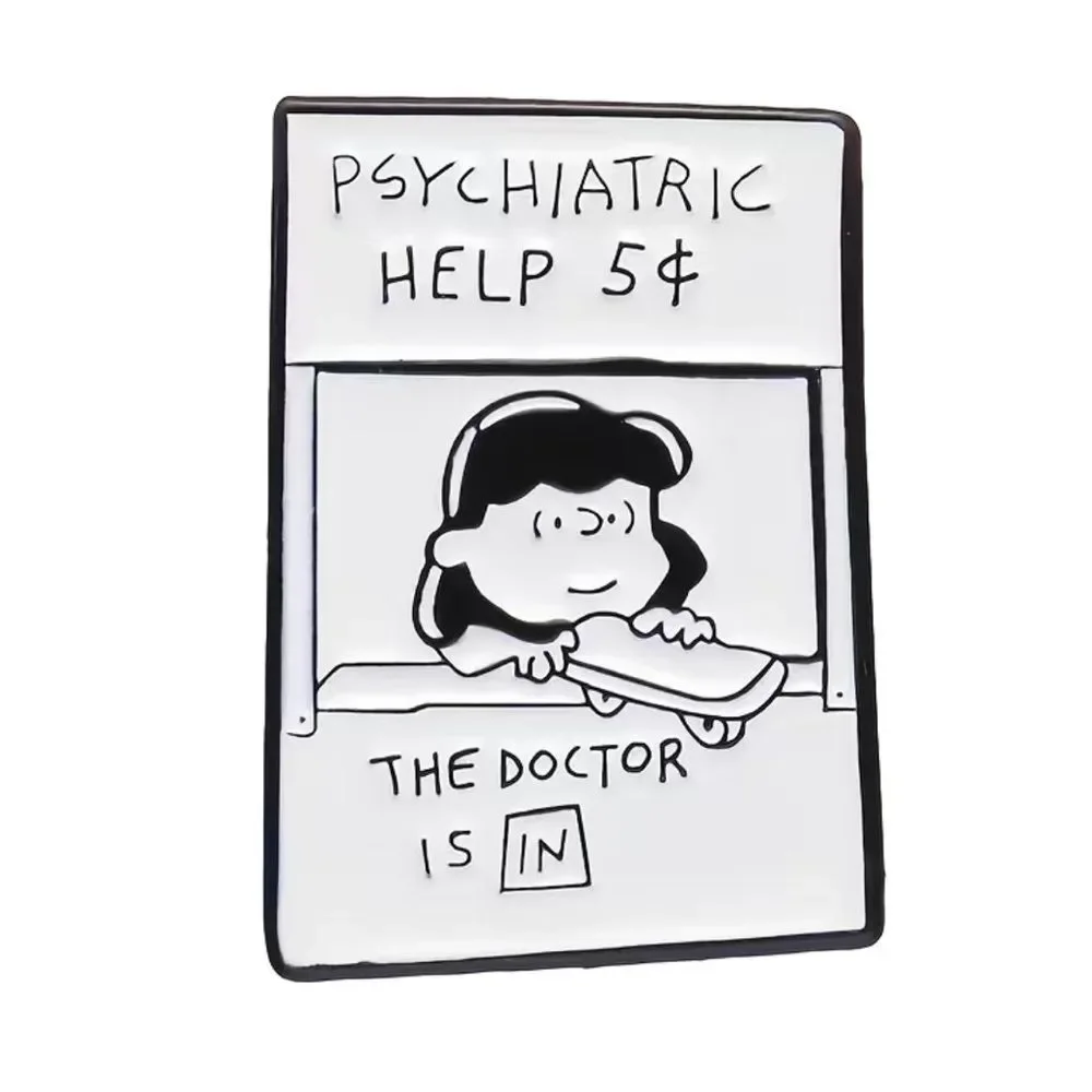 Psychiatric Help Nostalgic Cartoon Stand Pin